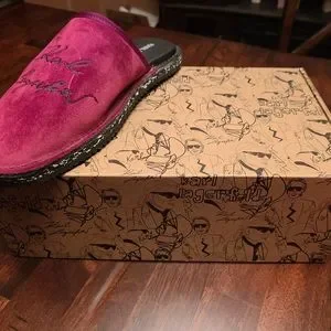 Karl Lagerfeld Embroidered Logo Velvet Mens Slippers Karl Lagerfeld | Shoes | Karl Lagerfeld Embroidered Logo  main image 4